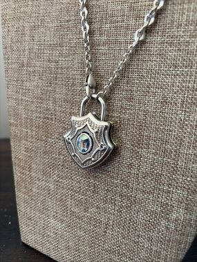 Brighton Love Padlock Charm Pendant Necklace long chain